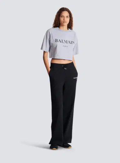 Balmain Boxy cropped T-shirt with  print | Thumbnail 3