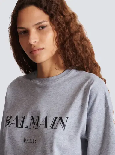 Balmain Boxy cropped T-shirt with  print | Thumbnail 6