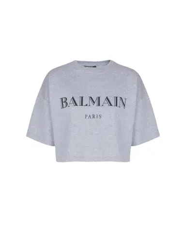 Balmain Boxy cropped T-shirt with  print | Thumbnail 1