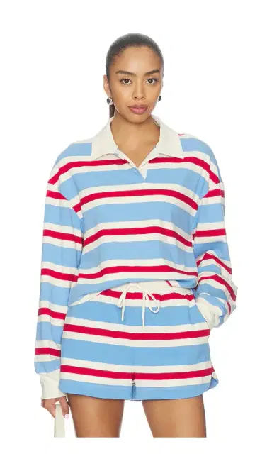 Year of Ours Striped Cotton Jersey Rugby Pullover | Thumbnail 1 Year of Ours Striped Cotton Jersey Rugby Pullover | Thumbnail 1