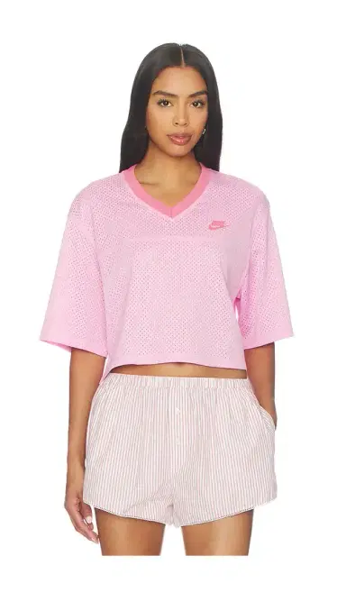 Nike Women's Cropped Mesh Jersey Top | Thumbnail 1 Nike Women's Cropped Mesh Jersey Top | Thumbnail 1