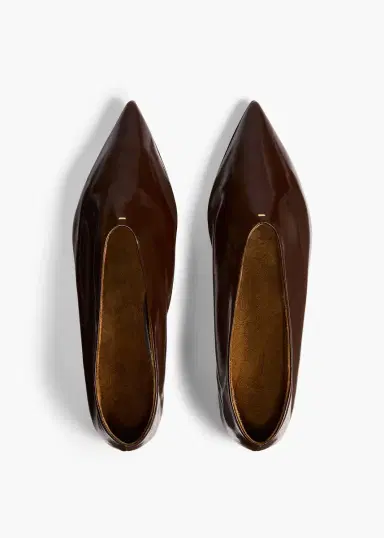 Khaite Miriam Ballerina In Cacao Glazed Leather | Thumbnail 4 Khaite Miriam Ballerina In Cacao Glazed Leather | Thumbnail 4