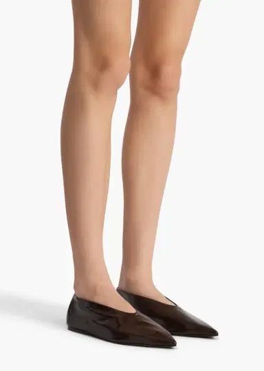 Khaite Miriam Ballerina In Cacao Glazed Leather | Thumbnail 6 Khaite Miriam Ballerina In Cacao Glazed Leather | Thumbnail 6