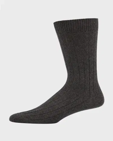 Bresciani Men 's Cashmere Mid-Calf Socks | Thumbnail 3