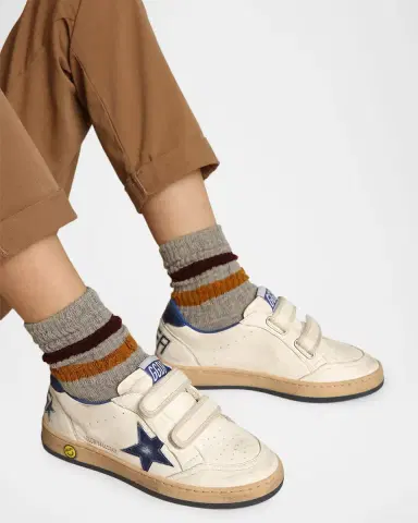 Golden Goose Kid 's Ball Star Nappa Leather Low-Top Sneakers | Thumbnail 2