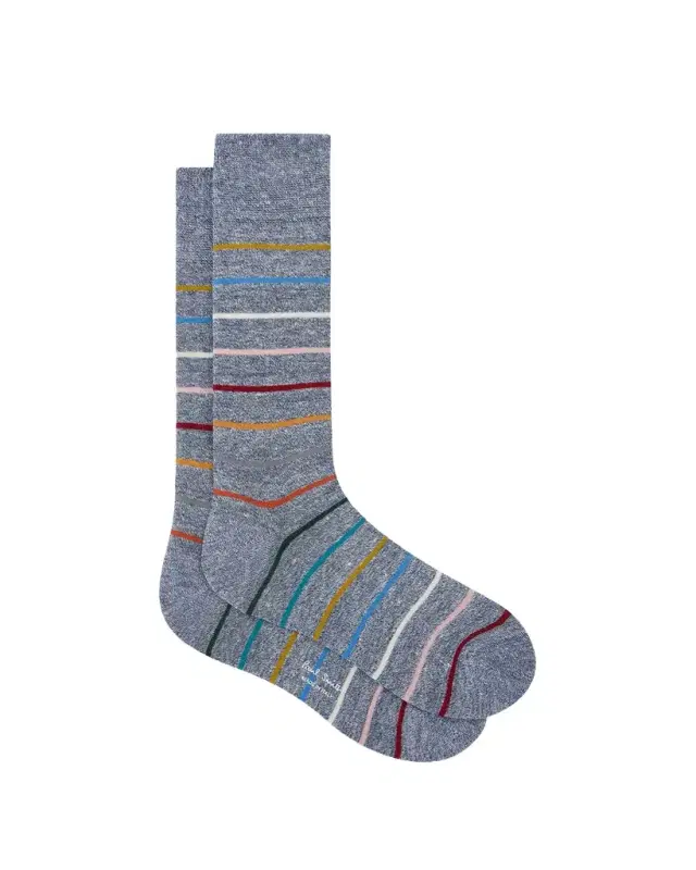 Paul Smith Men 's Block Signature Stripe Crew Socks