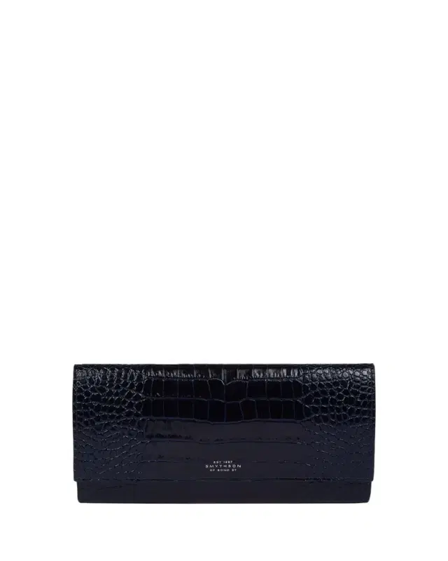 Smythson Marshall Mara Croc-Embossed Leather Travel Wallet