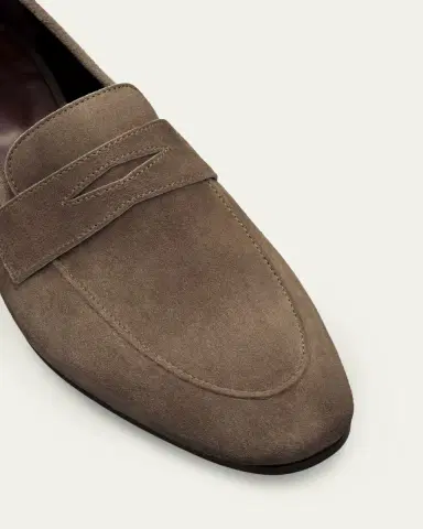 Bougeotte Flaneur Suede Penny Loafers | Thumbnail 3 Bougeotte Flaneur Suede Penny Loafers | Thumbnail 3