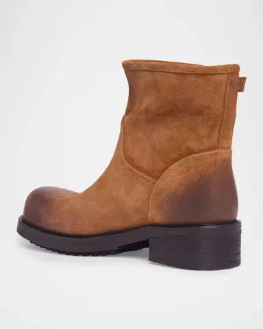 Versace Men's Suede La Medusa Buckle Ankle Boots | Thumbnail 4 Versace Men's Suede La Medusa Buckle Ankle Boots | Thumbnail 4
