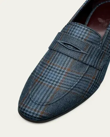 Bougeotte Flaneur Plaid Wool Penny Loafers | Thumbnail 3
