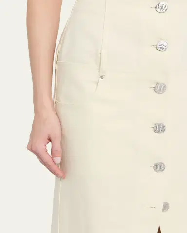 Wiederhoeft Button-Front Denim Maxi Tulip Skirt | Thumbnail 5 Wiederhoeft Button-Front Denim Maxi Tulip Skirt | Thumbnail 5