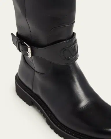 Valentino Garavani 40mm VLogo Signature Leather Riding Boots | Thumbnail 3