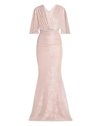 Talbot Runhof Floral Metallic Draped V-Neck Gown | Thumbnail 1 Talbot Runhof Floral Metallic Draped V-Neck Gown | Thumbnail 1