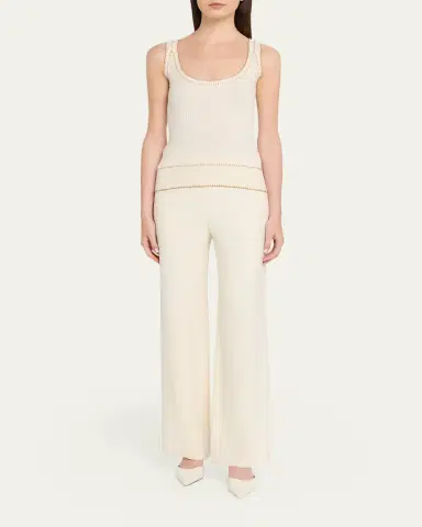PRABAL GURUNG Blanket-Stitch Silk-Cashmere Rib Scoop-Neck Tank Top | Thumbnail 2 PRABAL GURUNG Blanket-Stitch Silk-Cashmere Rib Scoop-Neck Tank Top | Thumbnail 2