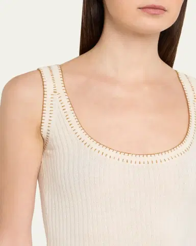 PRABAL GURUNG Blanket-Stitch Silk-Cashmere Rib Scoop-Neck Tank Top | Thumbnail 5 PRABAL GURUNG Blanket-Stitch Silk-Cashmere Rib Scoop-Neck Tank Top | Thumbnail 5