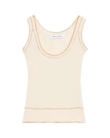 PRABAL GURUNG Blanket-Stitch Silk-Cashmere Rib Scoop-Neck Tank Top | Thumbnail 1 PRABAL GURUNG Blanket-Stitch Silk-Cashmere Rib Scoop-Neck Tank Top | Thumbnail 1