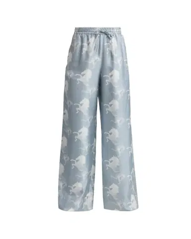 Stella McCartney Horse Printed Silk Twill Wide-Leg Drawstring Pants | Thumbnail 1 Stella McCartney Horse Printed Silk Twill Wide-Leg Drawstring Pants | Thumbnail 1