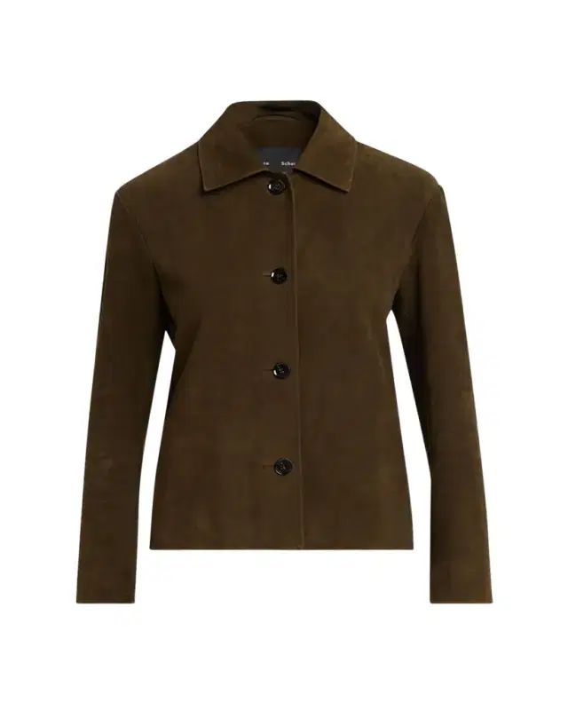 Proenza Schouler Irine Single-Breasted Suede Jacket