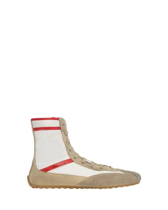 McQueen Men's Boxe Mixed Media High-Top Sneakers