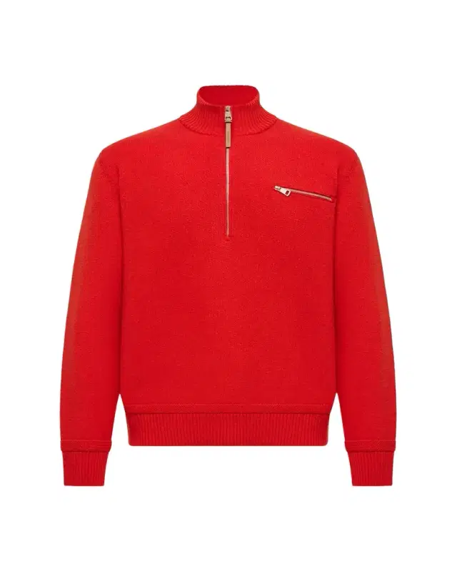Moncler Men's Wool/Cashmere Knit Half-Zip Sweater
