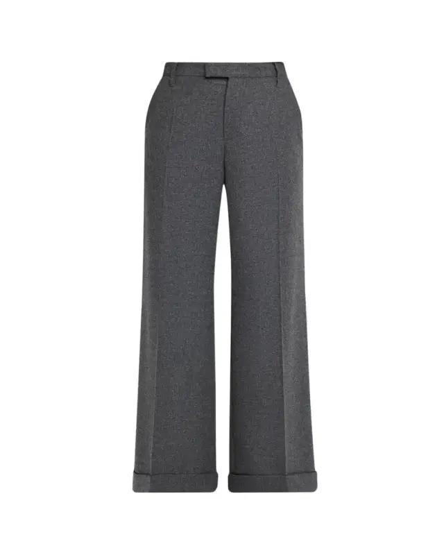 Brunello Cucinelli Cashmere-Wool Wide-Legs Trousers