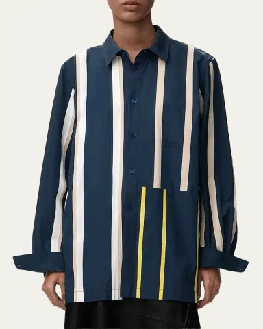 LOEWE Stripe Paneled Button-Down Shirt | Thumbnail 4