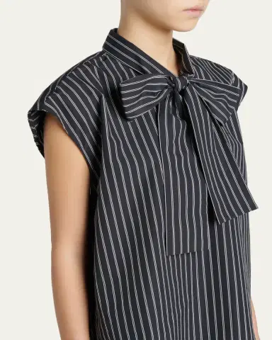 Marni Self-Tie Half-Placket Striped Blouse | Thumbnail 5 Marni Self-Tie Half-Placket Striped Blouse | Thumbnail 5