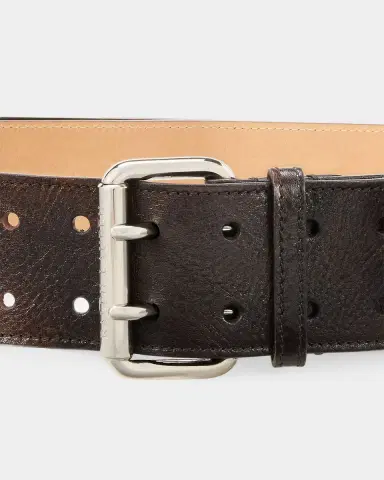 Ralph Lauren Collection Distressed Double-Prong Long Belt | Thumbnail 3 Ralph Lauren Collection Distressed Double-Prong Long Belt | Thumbnail 3