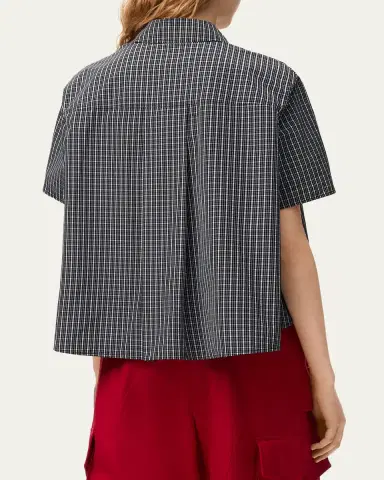 Loewe Check Cotton Short-Sleeve Trapeze Shirt | Thumbnail 3