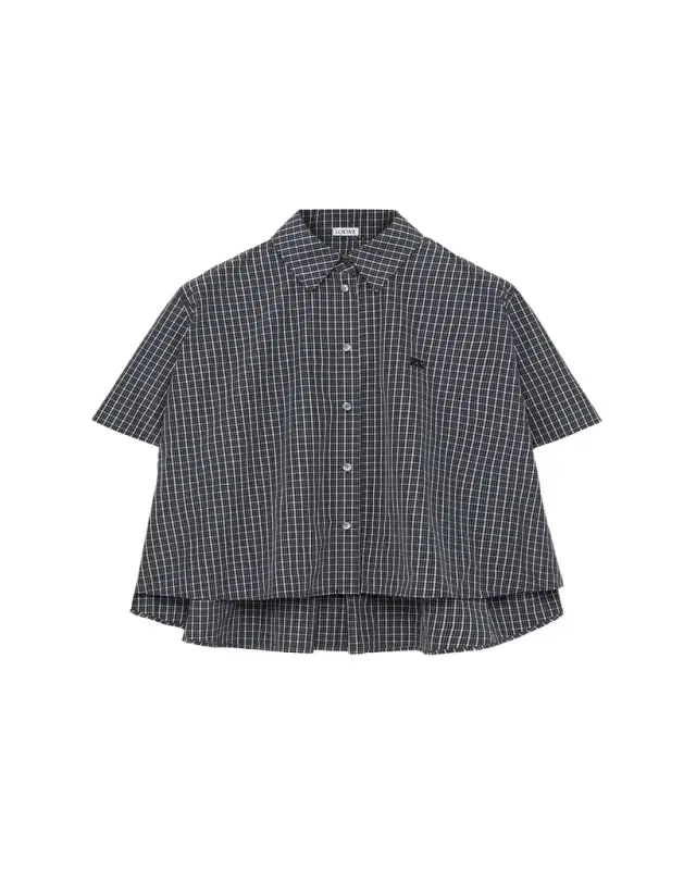 LOEWE Check Cotton Short-Sleeve Trapeze Shirt