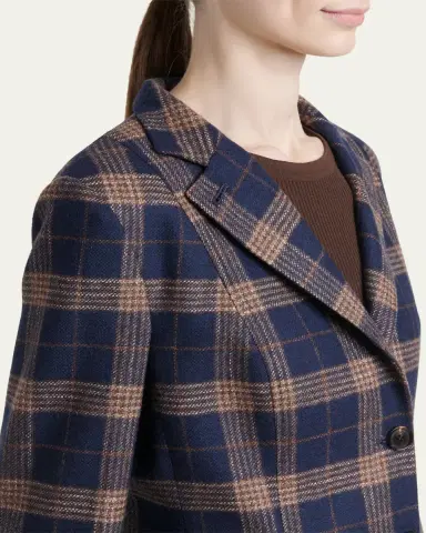 Kiton Plaid Single-Breasted Blazer | Thumbnail 5
