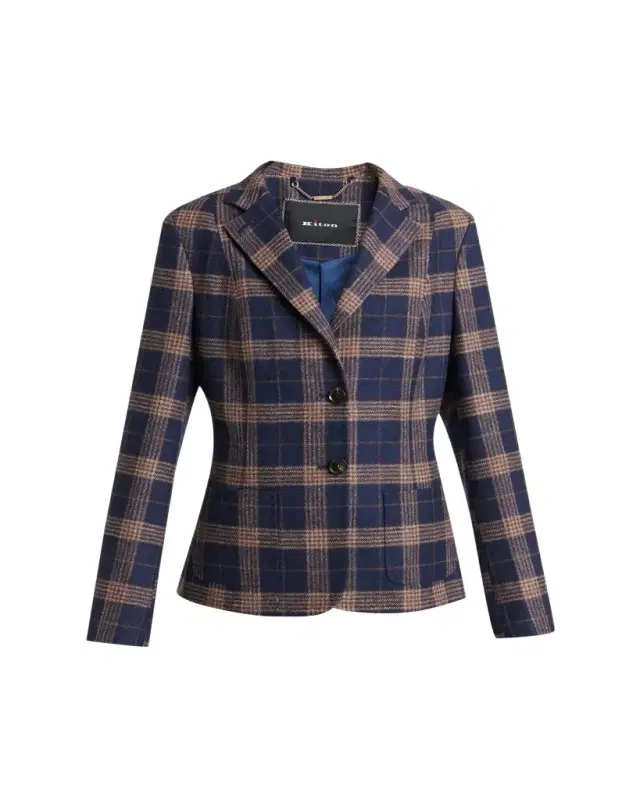 Kiton Plaid Single-Breasted Blazer