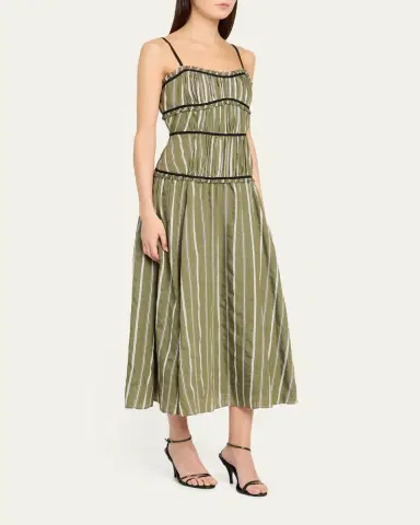 Cinq à Sept Celia Striped Maxi Dress | Thumbnail 4 Cinq à Sept Celia Striped Maxi Dress | Thumbnail 4