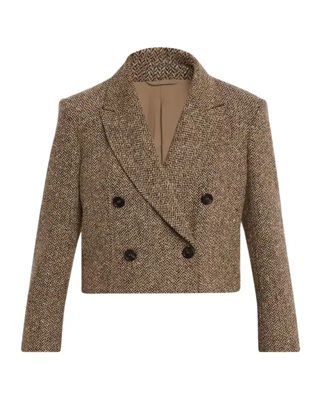 Brunello Cucinelli Sparkling Wool Herringbone Blazer
