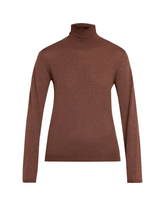 Brunello Cucinelli Shimmering Cashmere-Silk Knit Turtleneck Sweater
