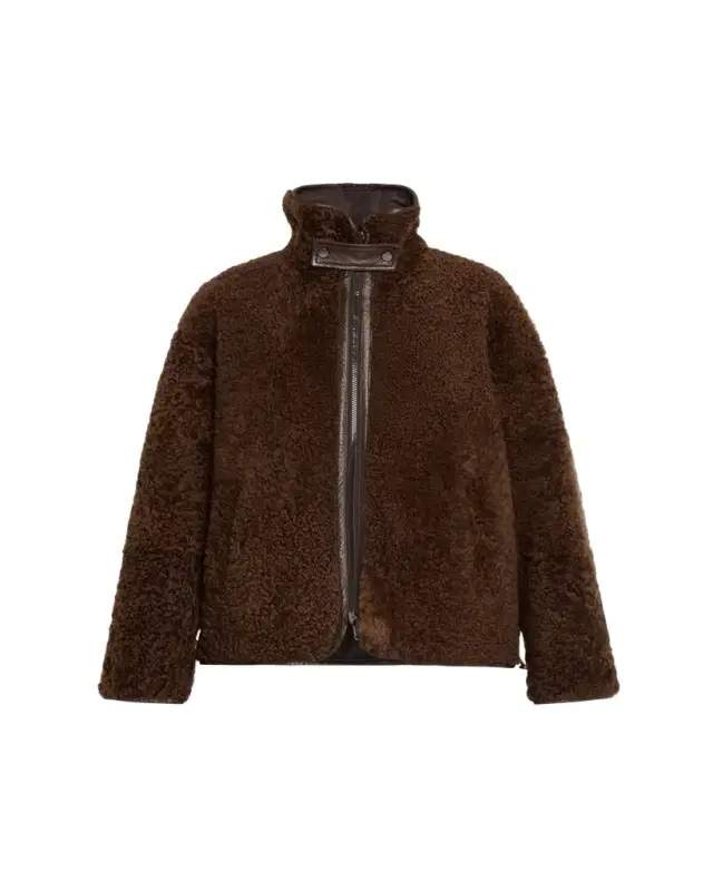 Brunello Cucinelli Curly Shearling Reversible Coat