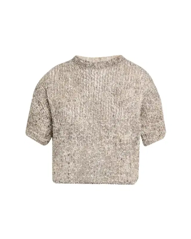 Brunello Cucinelli Couture Metallic Mohair Top