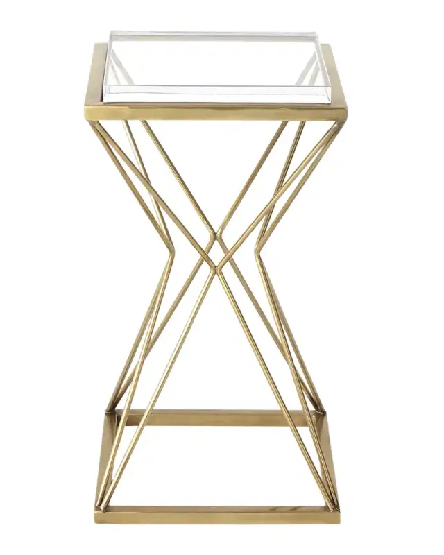 John-Richard Collection Geometric Brass Martini Table