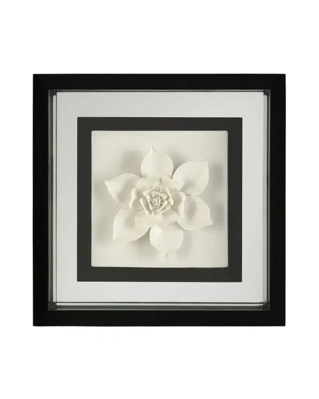 John-Richard Collection "Black & White Porcelain Flower IV" Wall Art