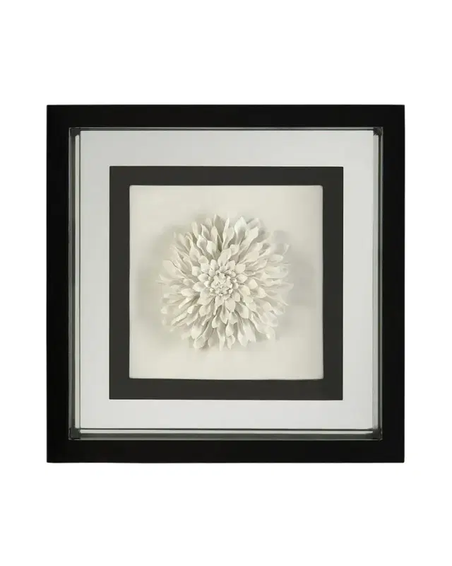 John-Richard Collection "Black & White Porcelain Flower III" Wall Art