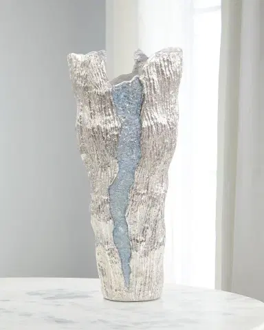 John-Richard Collection Large Cascade Vase, Nickel | Thumbnail 1 John-Richard Collection Large Cascade Vase, Nickel | Thumbnail 1