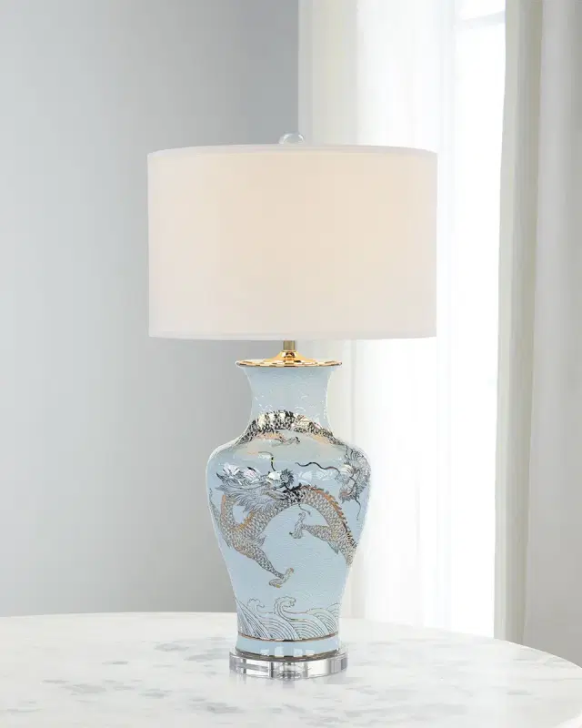 John-Richard Collection Dueling Dragons 32" Table Lamp