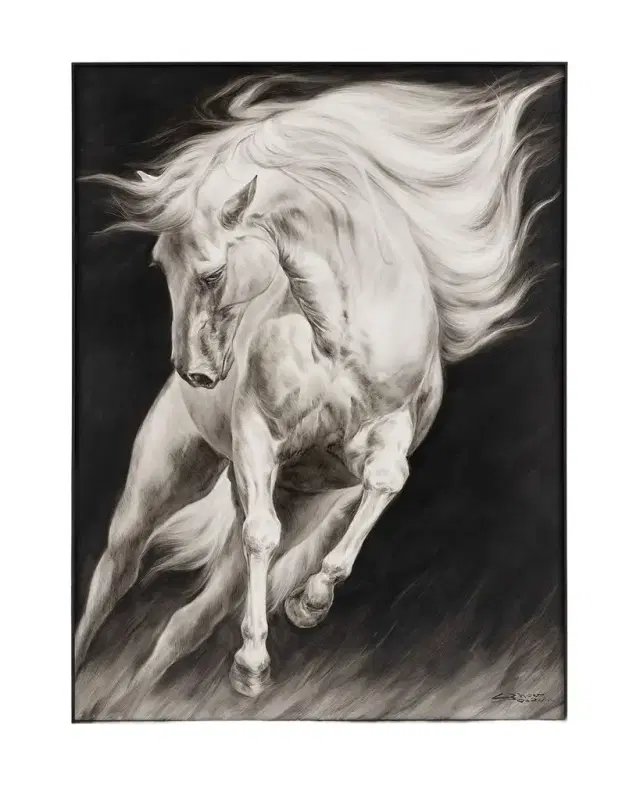 John-Richard Collection "Surging Equine" Original Oil Painting on Canvas by LM Zhou