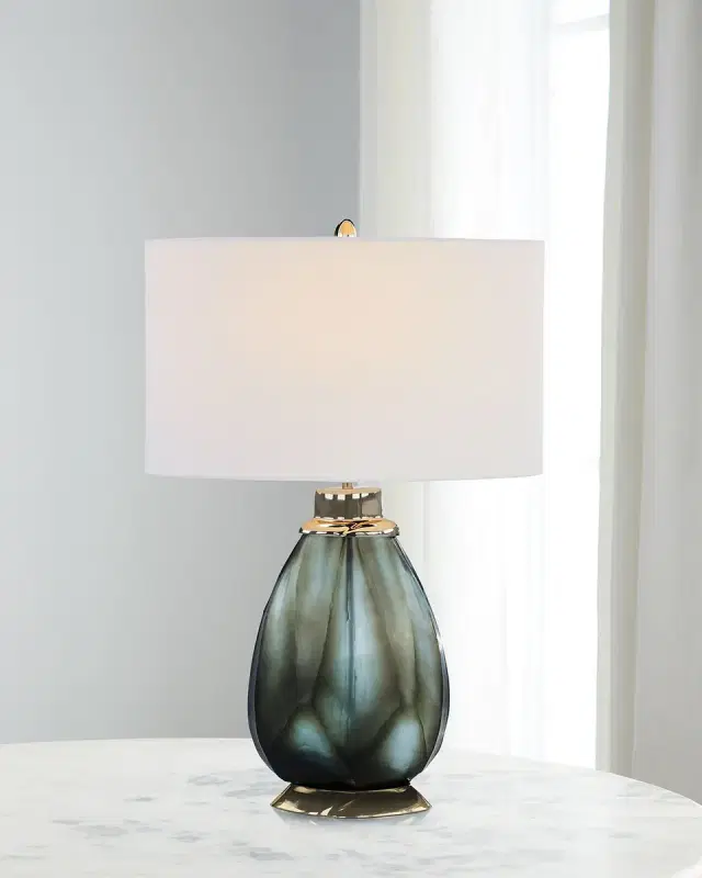 John-Richard Collection Mireille Art Glass Table Lamp, 27"