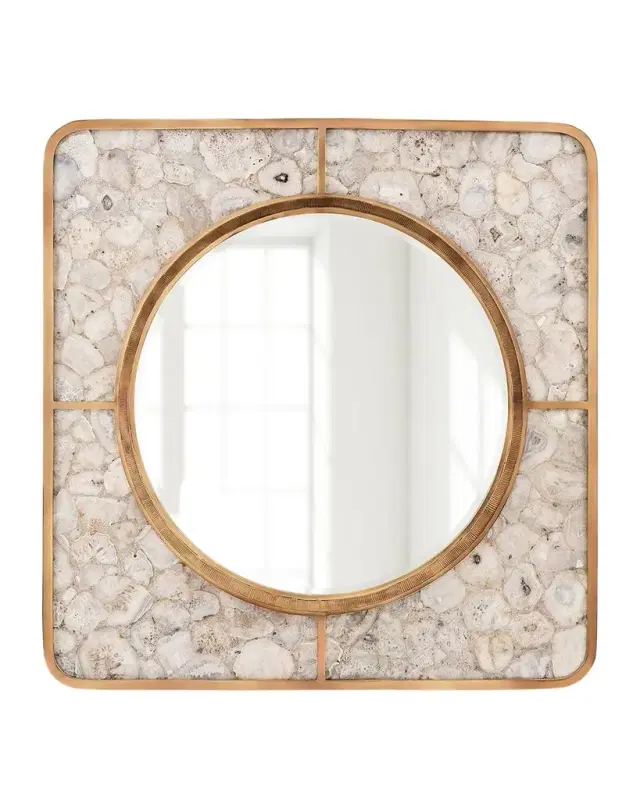 John-Richard Collection Sonora Agate Wall Mirror, 54" Square