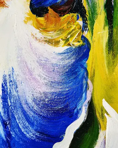 John-Richard Collection "Twilight Irises" Original Acrylic Painting on Canvas by Shi Fei | Thumbnail 2 John-Richard Collection "Twilight Irises" Original Acrylic Painting on Canvas by Shi Fei | Thumbnail 2