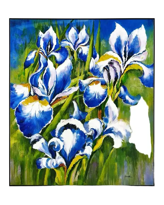 John-Richard Collection "Twilight Irises" Original Acrylic Painting on Canvas by Shi Fei
