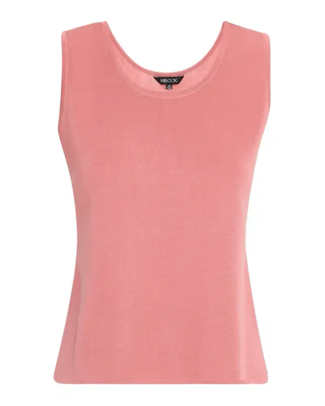 Misook Double Scoop-Neck Tank