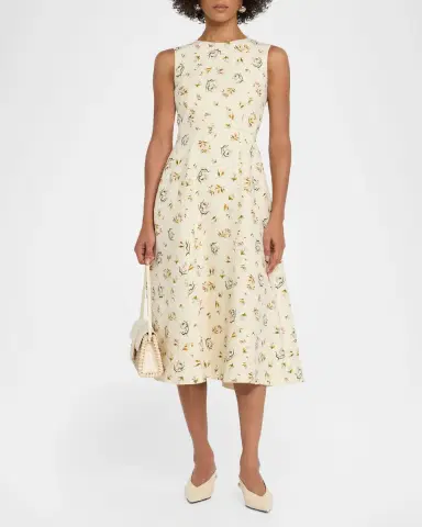 Adam Lippes Eloise Floral-Print Sleeveless Midi Dress | Thumbnail 2 Adam Lippes Eloise Floral-Print Sleeveless Midi Dress | Thumbnail 2