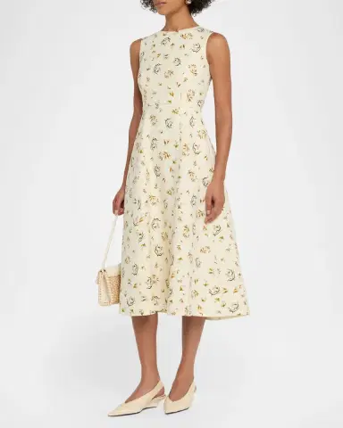 Adam Lippes Eloise Floral-Print Sleeveless Midi Dress | Thumbnail 4 Adam Lippes Eloise Floral-Print Sleeveless Midi Dress | Thumbnail 4